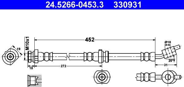 ATE 24.5266-0453.3 - Flessibile del freno www.autoricambit.com