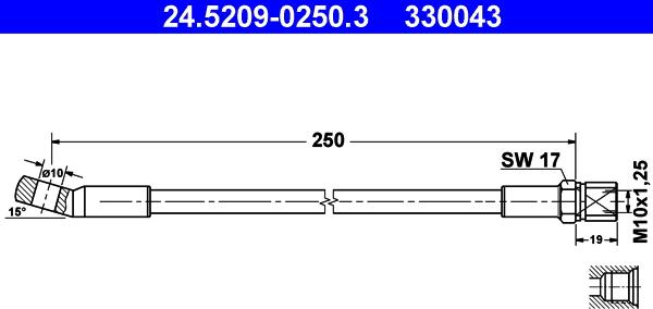 ATE 24.5209-0250.3 - Flessibile del freno www.autoricambit.com