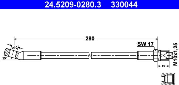 ATE 24.5209-0280.3 - Flessibile del freno www.autoricambit.com