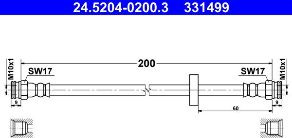 ATE 24.5204-0200.3 - Flessibile del freno www.autoricambit.com