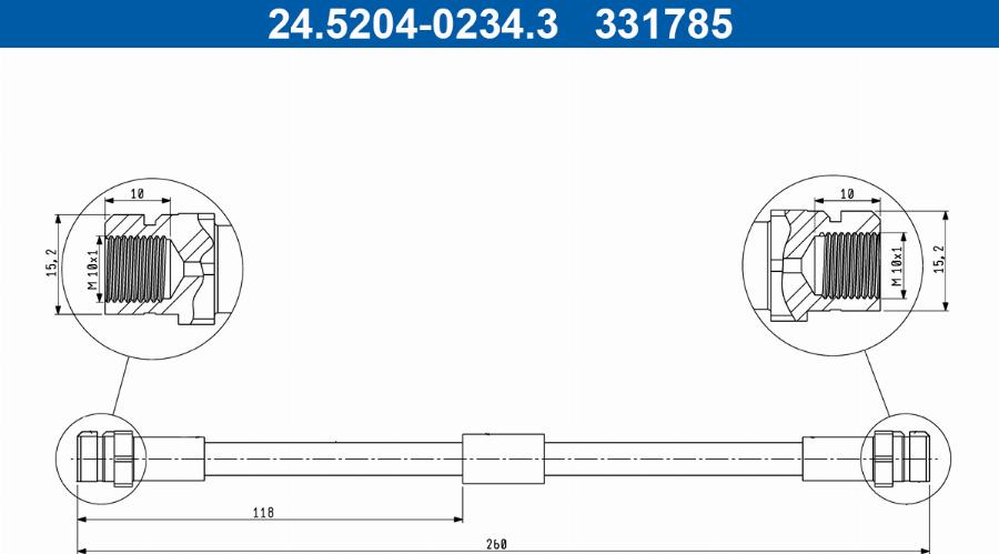 ATE 24.5204-0234.3 - Flessibile del freno www.autoricambit.com