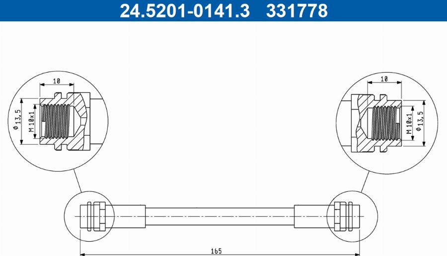 ATE 24.5201-0141.3 - Flessibile del freno www.autoricambit.com