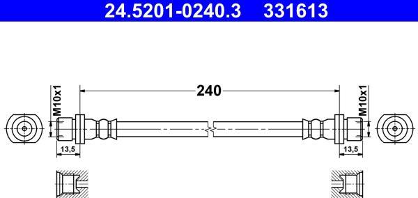 ATE 24.5201-0240.3 - Flessibile del freno www.autoricambit.com