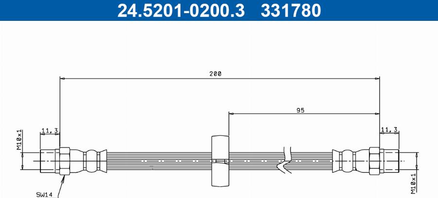 ATE 24.5201-0200.3 - Flessibile del freno www.autoricambit.com