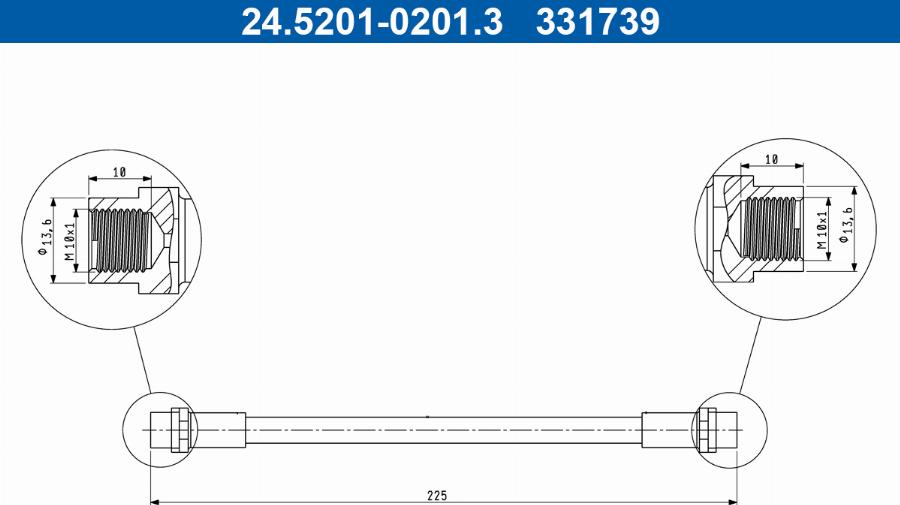 ATE 24.5201-0201.3 - Flessibile del freno www.autoricambit.com