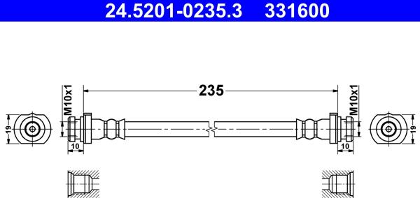 ATE 24.5201-0235.3 - Flessibile del freno www.autoricambit.com