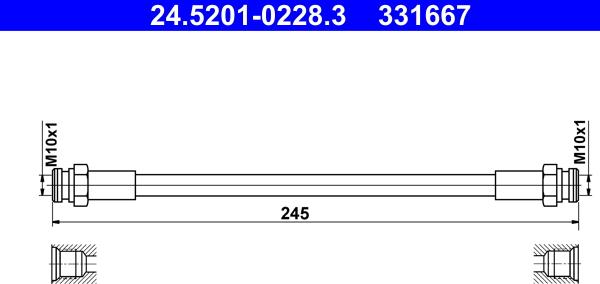 ATE 24.5201-0228.3 - Flessibile del freno www.autoricambit.com