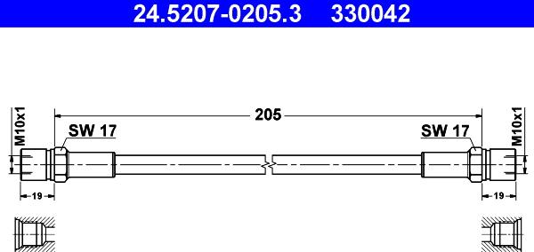 ATE 24.5207-0205.3 - Flessibile del freno www.autoricambit.com