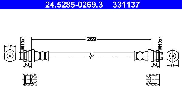 ATE 24.5285-0269.3 - Flessibile del freno www.autoricambit.com