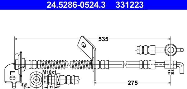 ATE 24.5286-0524.3 - Flessibile del freno www.autoricambit.com