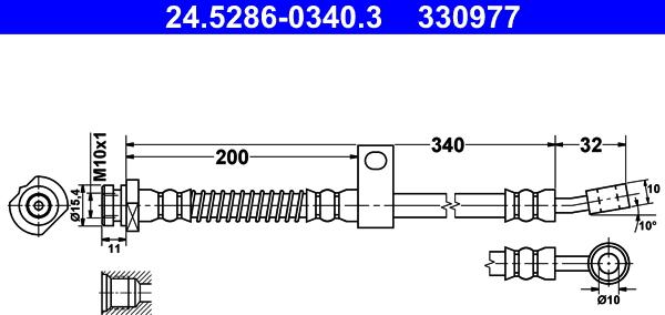 ATE 24.5286-0340.3 - Flessibile del freno www.autoricambit.com