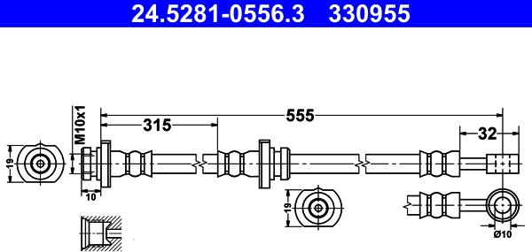 ATE 24.5281-0556.3 - Flessibile del freno www.autoricambit.com