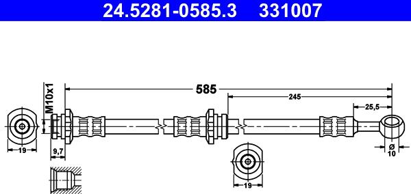 ATE 24.5281-0585.3 - Flessibile del freno www.autoricambit.com