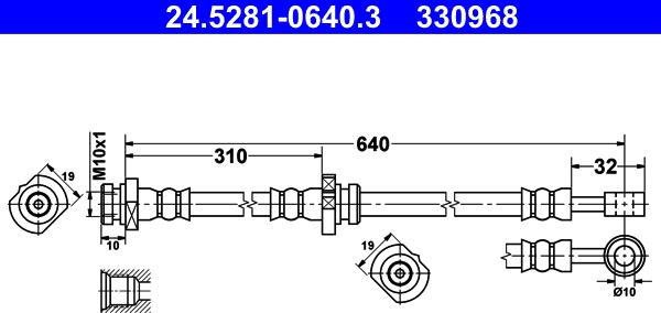 ATE 24.5281-0640.3 - Flessibile del freno www.autoricambit.com