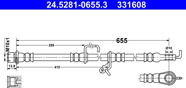 ATE 24.5281-0655.3 - Flessibile del freno www.autoricambit.com