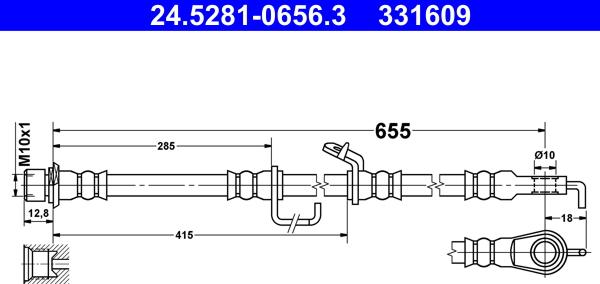 ATE 24.5281-0656.3 - Flessibile del freno www.autoricambit.com