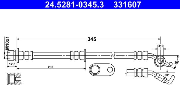 ATE 24.5281-0345.3 - Flessibile del freno www.autoricambit.com