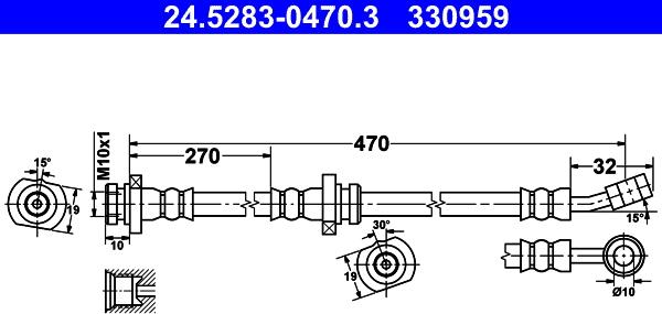 ATE 24.5283-0470.3 - Flessibile del freno www.autoricambit.com