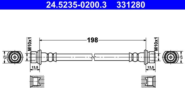 ATE 24.5235-0200.3 - Flessibile del freno www.autoricambit.com