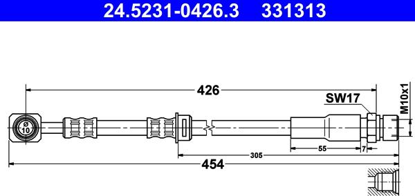 ATE 24.5231-0426.3 - Flessibile del freno www.autoricambit.com