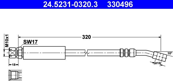 ATE 24.5231-0320.3 - Flessibile del freno www.autoricambit.com