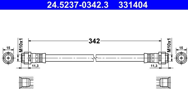 ATE 24.5237-0342.3 - Flessibile del freno www.autoricambit.com