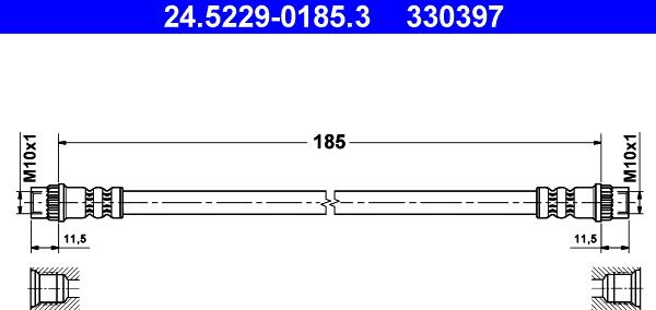 ATE 24.5229-0185.3 - Flessibile del freno www.autoricambit.com