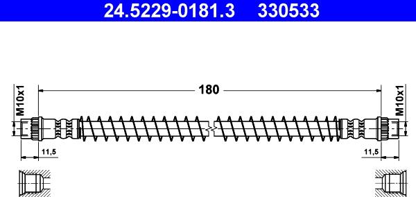 ATE 24.5229-0181.3 - Flessibile del freno www.autoricambit.com