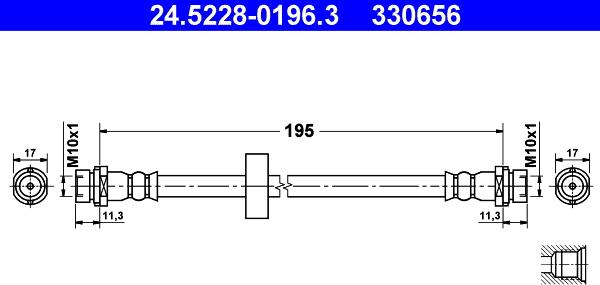 ATE 24.5228-0196.3 - Flessibile del freno www.autoricambit.com