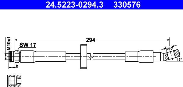 ATE 24.5223-0294.3 - Flessibile del freno www.autoricambit.com