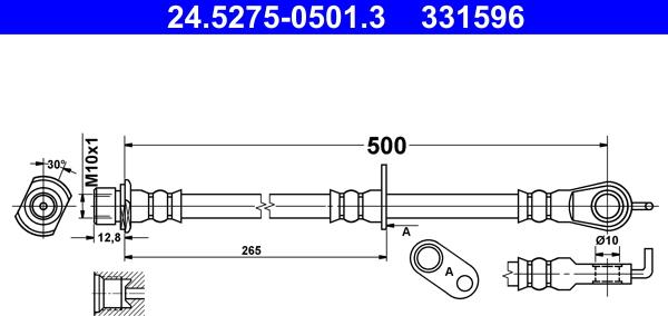 ATE 24.5275-0501.3 - Flessibile del freno www.autoricambit.com