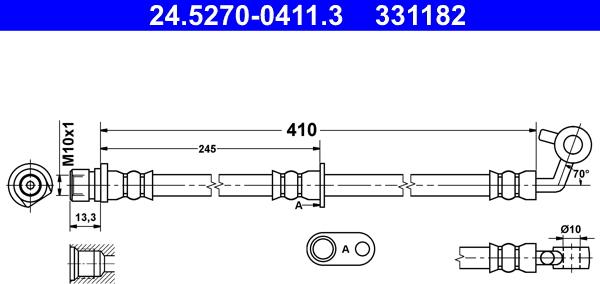 ATE 24.5270-0411.3 - Flessibile del freno www.autoricambit.com