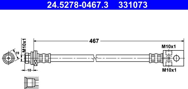 ATE 24.5278-0467.3 - Flessibile del freno www.autoricambit.com