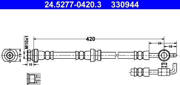 ATE 24.5277-0420.3 - Flessibile del freno www.autoricambit.com