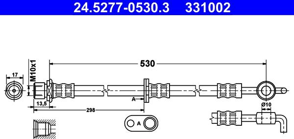 ATE 24.5277-0530.3 - Flessibile del freno www.autoricambit.com