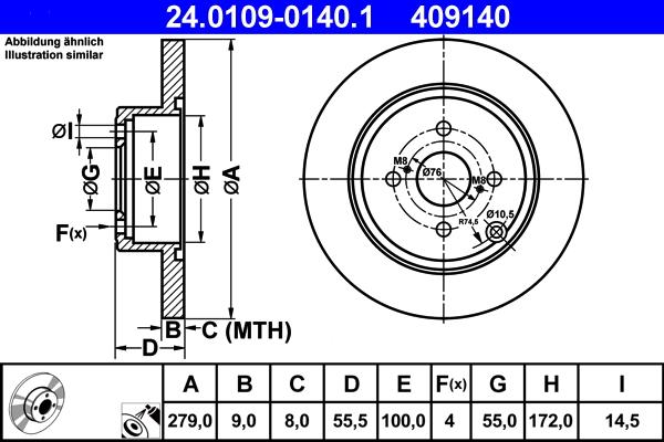 ATE 24.0109-0140.1 - Discofreno www.autoricambit.com