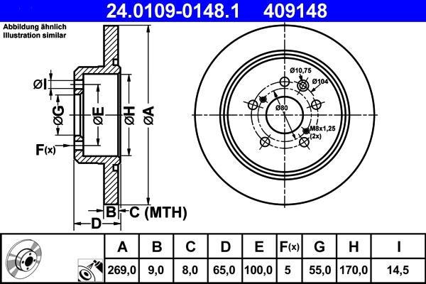 ATE 24.0109-0148.1 - Discofreno www.autoricambit.com