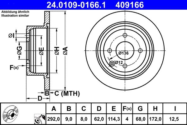 ATE 24.0109-0166.1 - Discofreno www.autoricambit.com