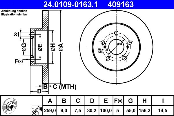 ATE 24.0109-0163.1 - Discofreno www.autoricambit.com