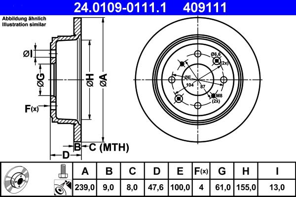 ATE 24.0109-0111.1 - Discofreno www.autoricambit.com