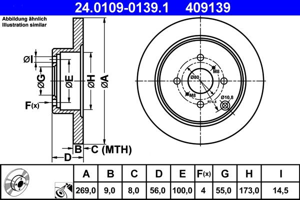 ATE 24.0109-0139.1 - Discofreno www.autoricambit.com