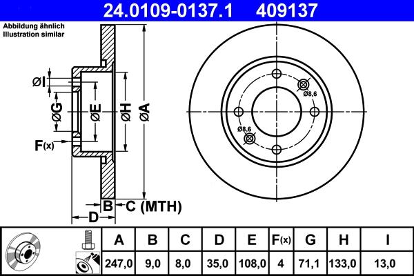 ATE 24.0109-0137.1 - Discofreno www.autoricambit.com