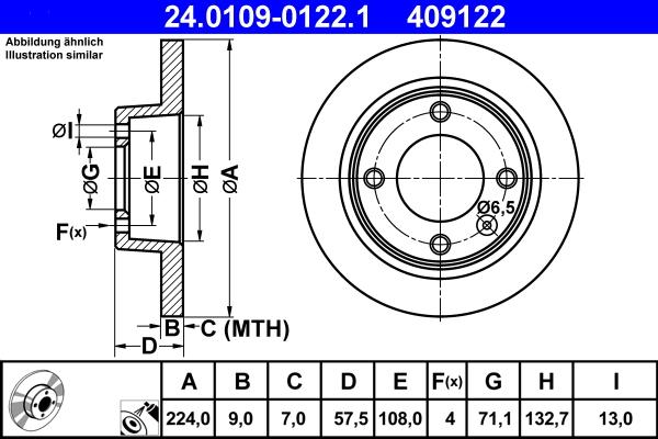 ATE 24.0109-0122.1 - Discofreno www.autoricambit.com