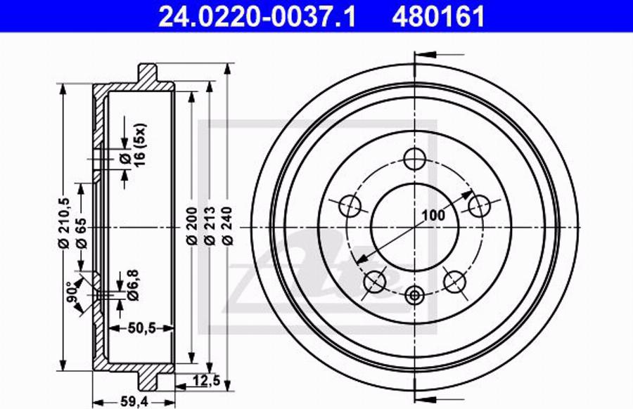 ATE 24.0101-3802.2 - Kit accessori, Pinza freno www.autoricambit.com