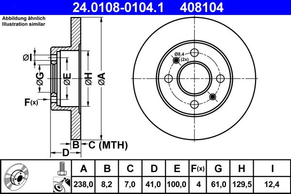 ATE 24.0108-0104.1 - Discofreno www.autoricambit.com