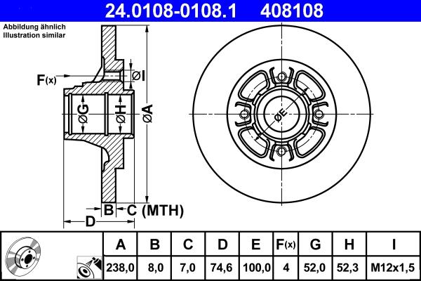 ATE 24.0108-0108.1 - Discofreno www.autoricambit.com