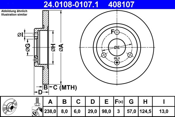 ATE 24.0108-0107.1 - Discofreno www.autoricambit.com