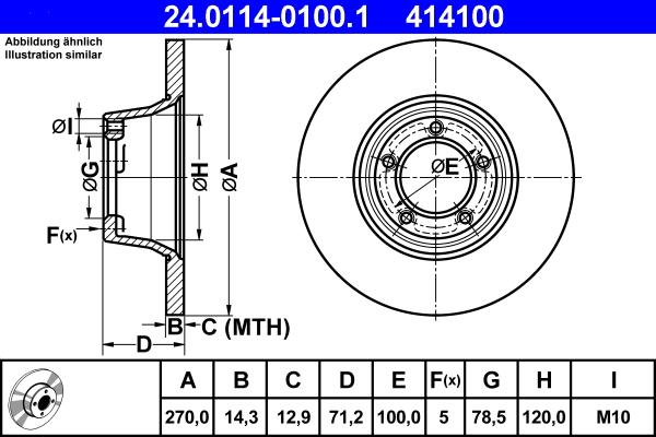 ATE 24.0114-0100.1 - Discofreno www.autoricambit.com