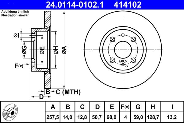 ATE 24.0114-0102.1 - Discofreno www.autoricambit.com