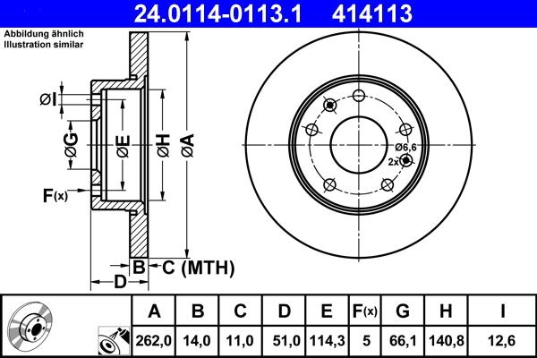 ATE 24.0114-0113.1 - Discofreno www.autoricambit.com